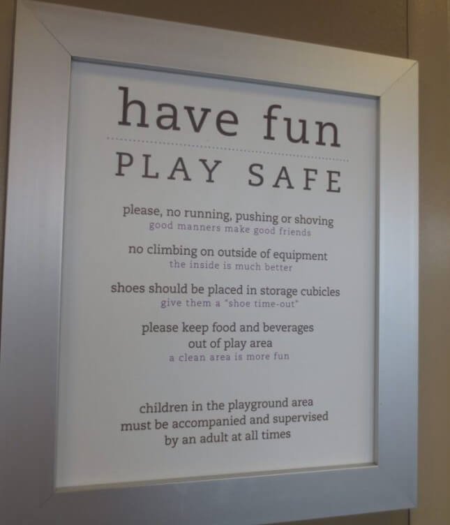 indoor playground signs