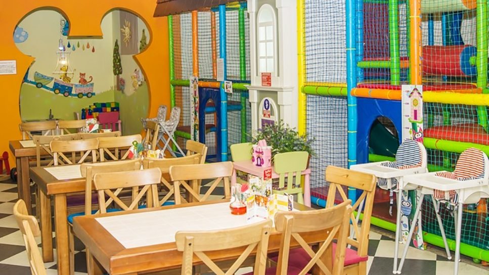 indoor playground at restaurant