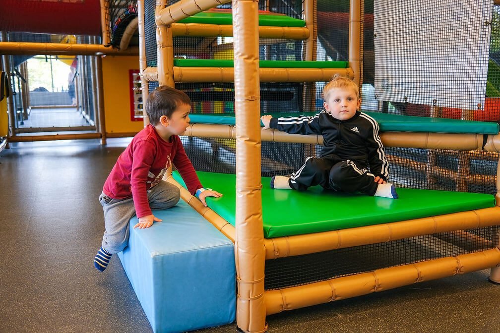 indoor playground with socks