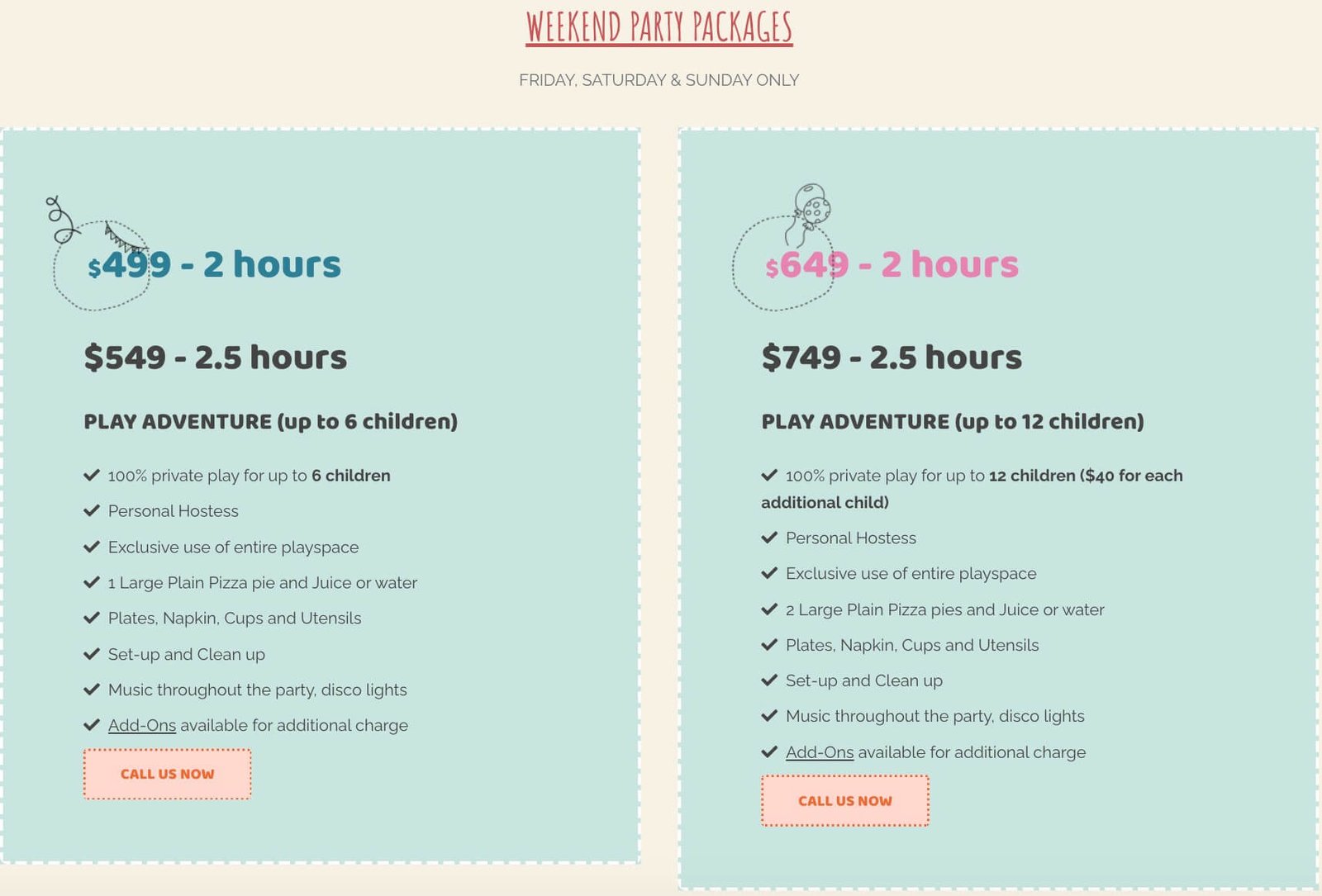 fun island play weekend package
