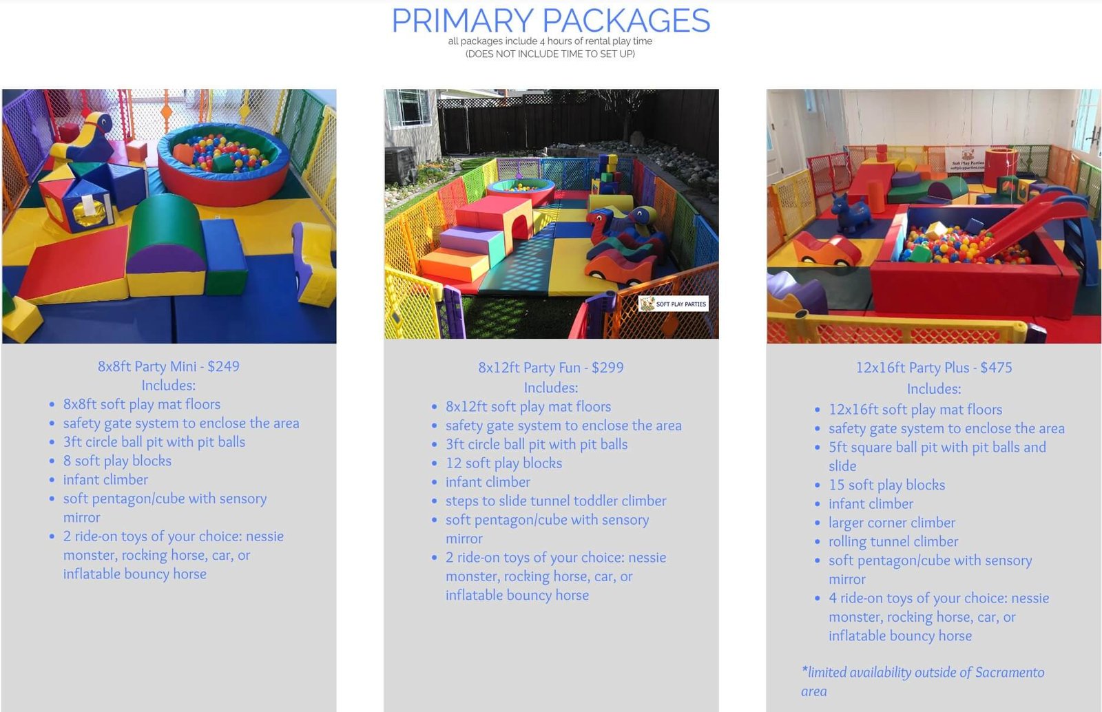 soft play rental packages