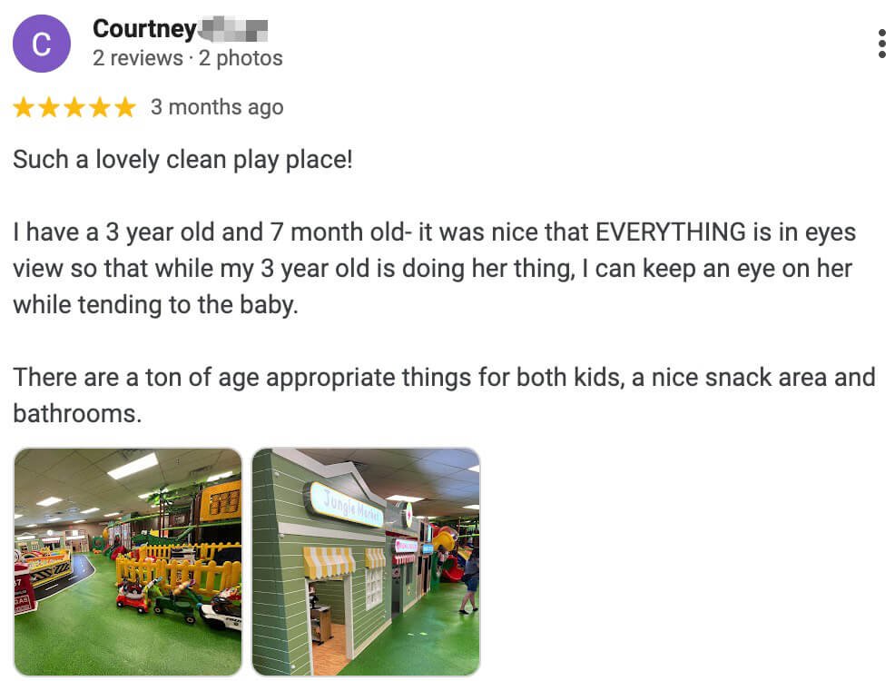 clean indoor playground feedback