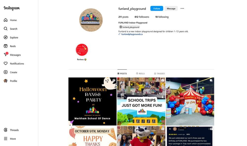 indoor playground social media marketing